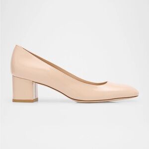 Stuart Weitzman Nude Block Heel Pumps
